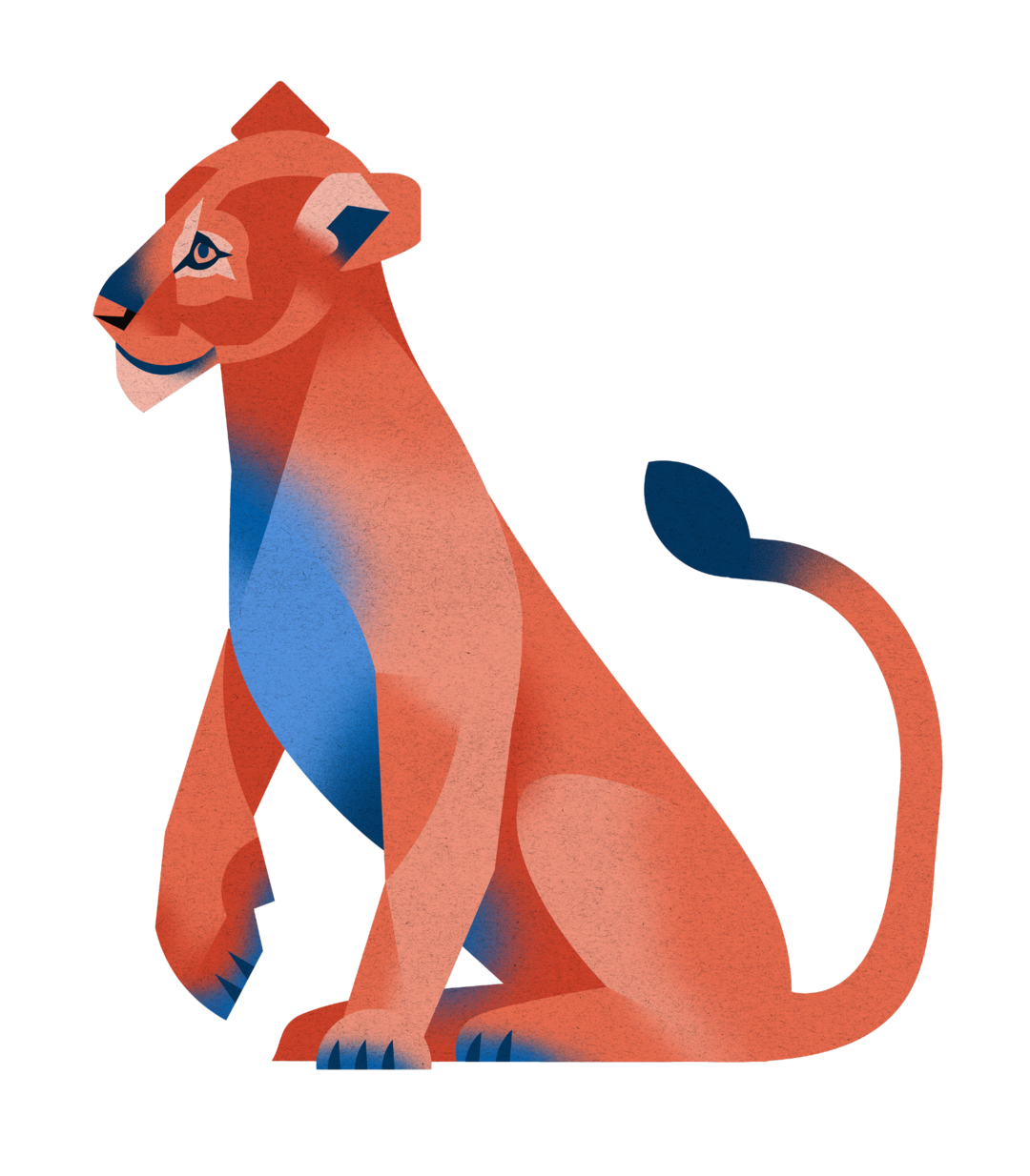 Smaleo-Löwin sitzend